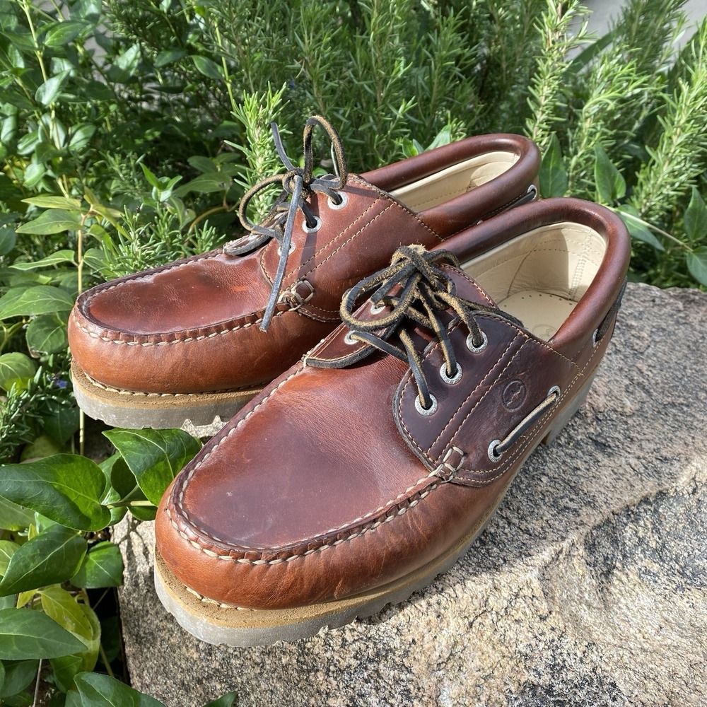 Orca Bay Leather Boat Shoes Sz 43.5 Buffalo Brown (Elk) Leather Lace Up Deck
